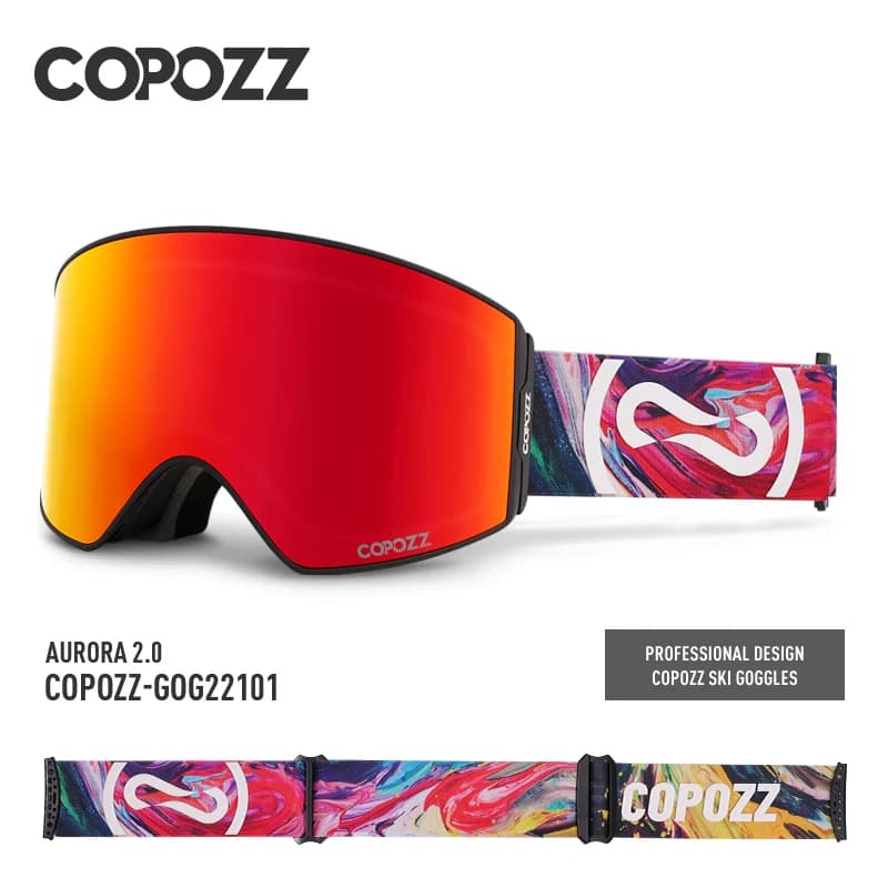 COPOZZ Occhiali da sci magnetici Protezione UV400 Occhiali da sci antiappannamento Uomo Donna Occhiali da snowboard con lenti a cambio rapido con due opzioni