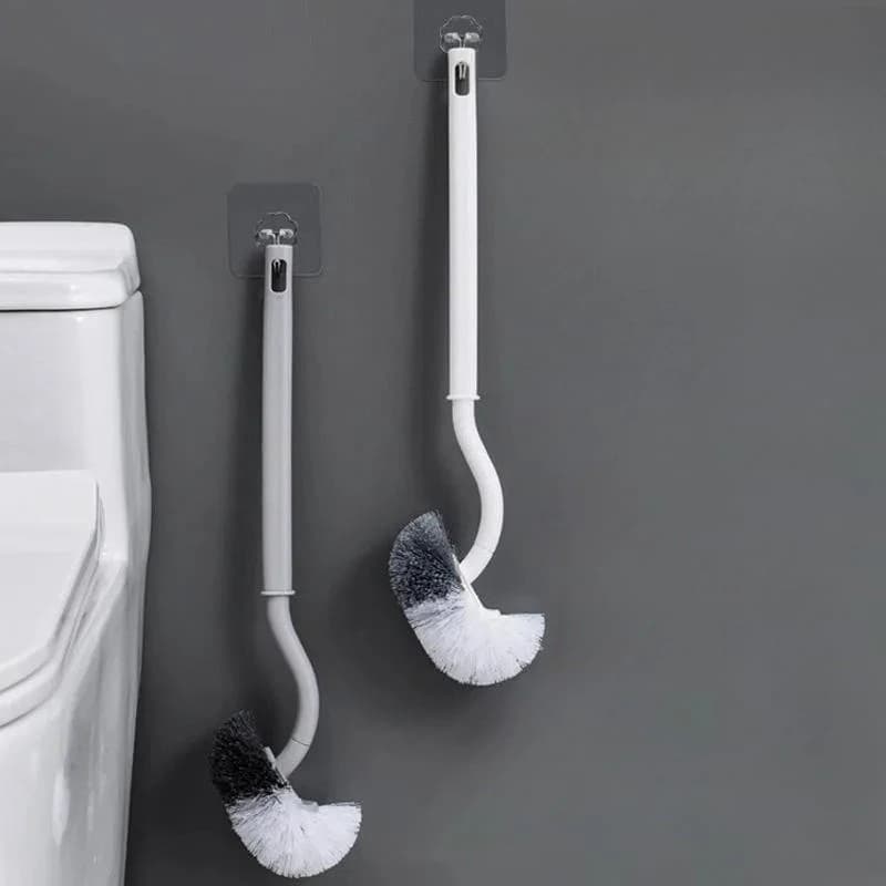 Set di scopini per WC con manico lungo per la pulizia del bagno di casa, senza scrubber ad angolo morto