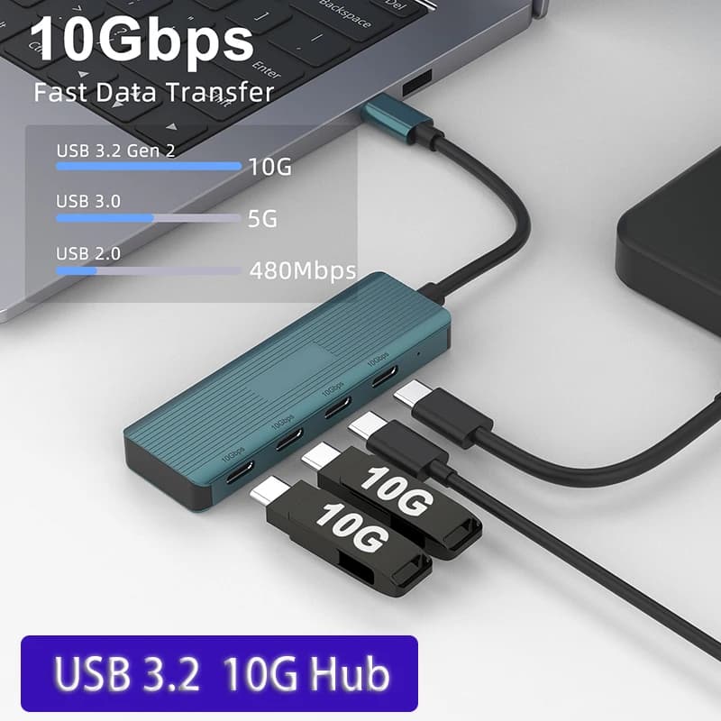 Docking station multifunzione Cavo di prolunga Adattatore USB Adattatore splitter Convertitore splitter Plug and Play Hub USB3.2 10 Gbps