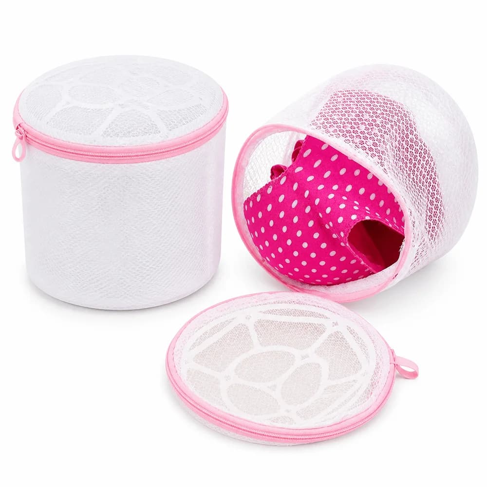 With Zipper Lingerie Washing Mesh Bag Separation Design Foldable Net Bra Bag Polyester Laundry Protection Bag Clothing Storage