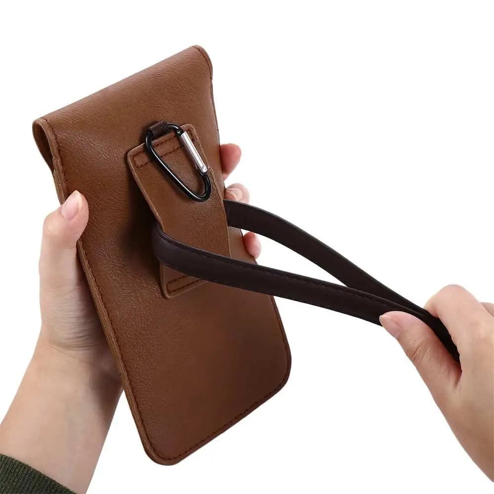 Men's Sports Mobile Phone Case for Fitness Leather Running Bags Hasp Waist Bag with Hinge Mobile Phone Holder Marsupio