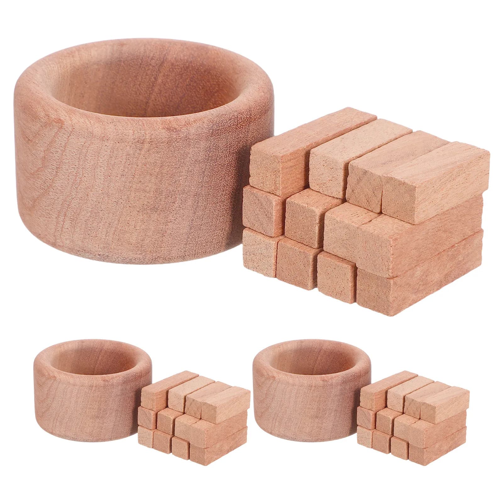 3Pcs Pure Natural Wood Diffuser for Essential Oils Waterless Flameless Aromatherapy Air Freshener Minimalist Decorative Room