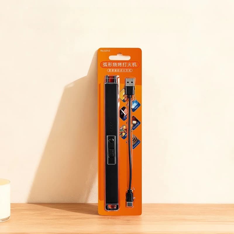 Accendino Elettronico Antivento 912 con Accensione ad Arco in Plastica per Cucina, Fornelli a Gas, Candele Aromaterapiche e Incenso