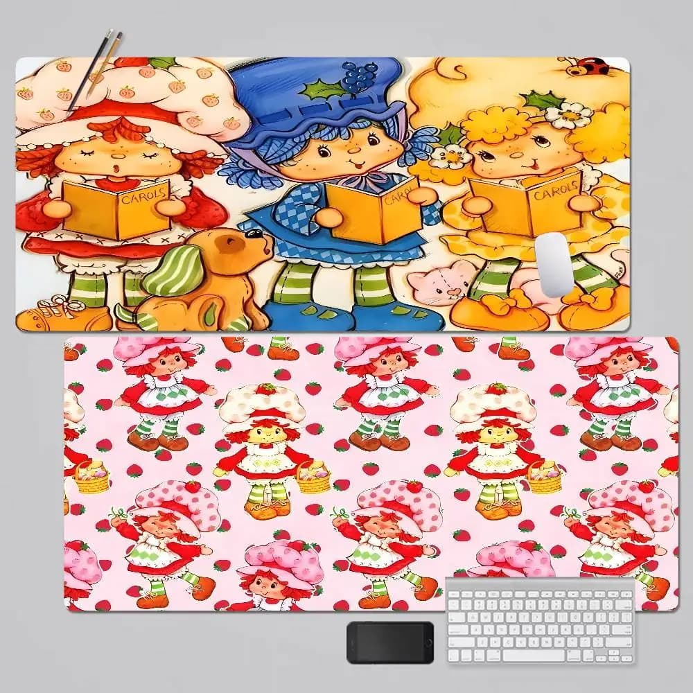 S-Strawberry-Pink Girl Rubber XXL Gaming Laptop Computer Desk Mat Mouse Pad Mouse Mat Notbook Mousepad Gamer