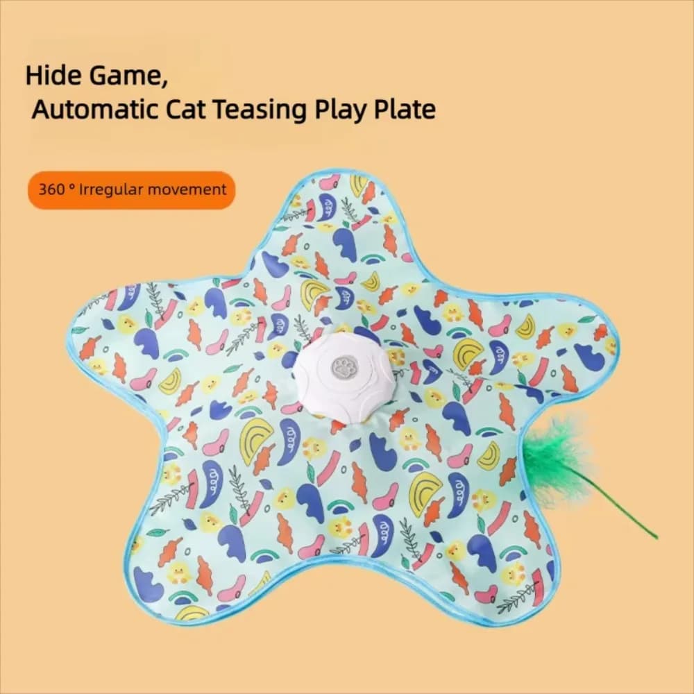 Giocattolo Interattivo per Gatti Nascondino Resistente ai Morsi con Topolino Squeaky, Gioco per Animali Domestici a Forma di Stella Marina per Alleviare la Noia