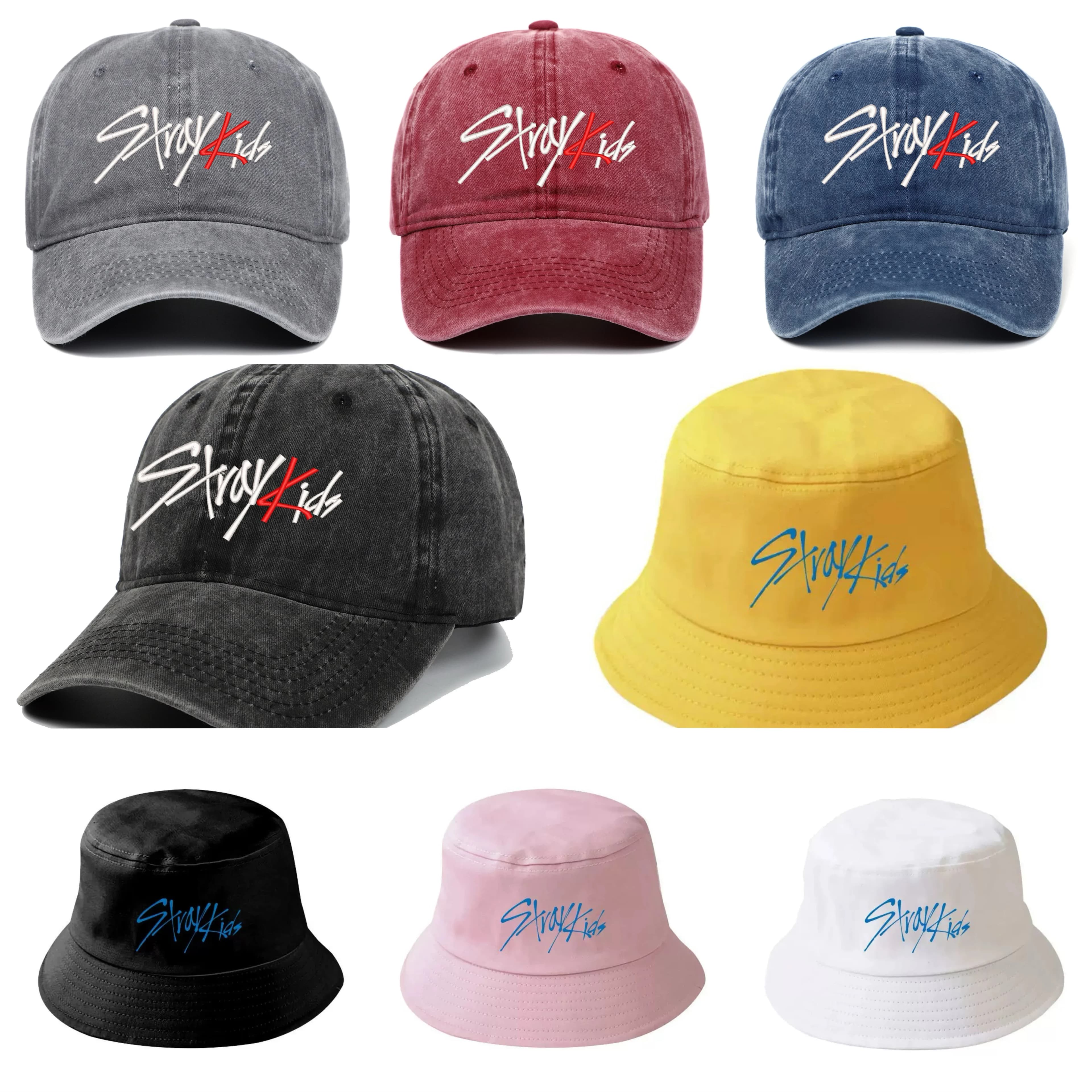 Stray Kids SKZOO Retro vintage vintage water fashion casual versatile double-sided basin cap duckbill cap sun hat
