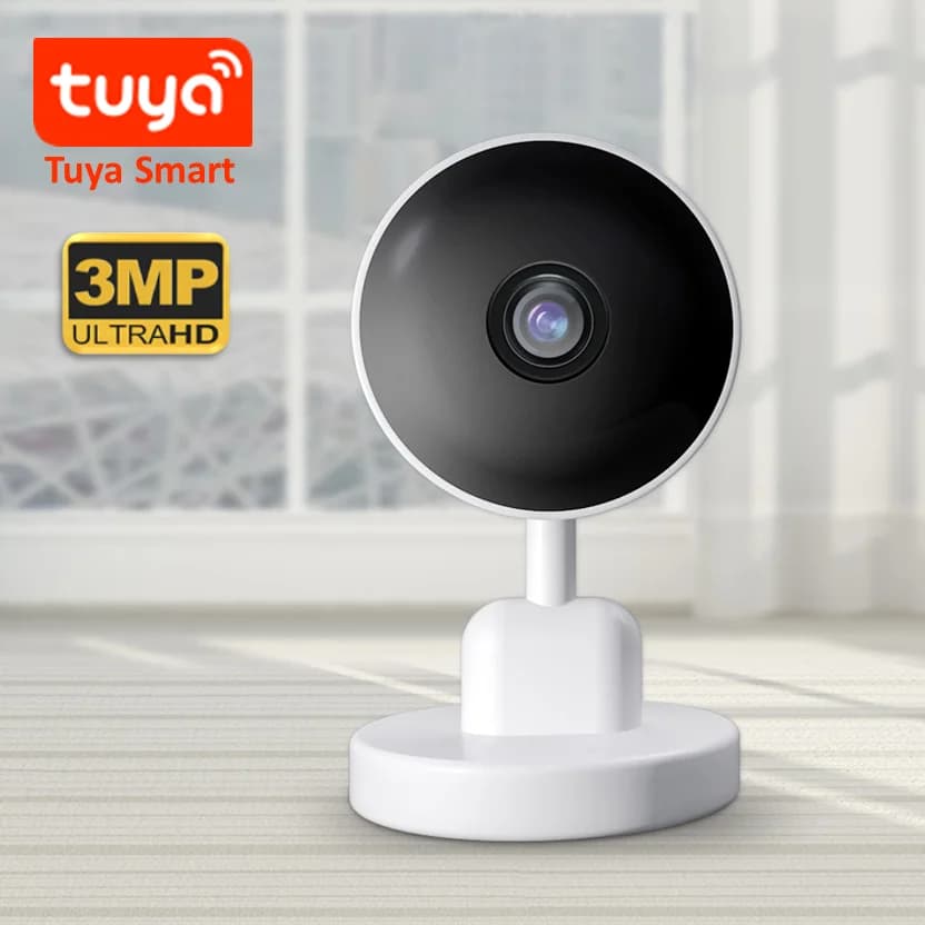 Tuya Smart 3MP telecamera di sicurezza per interni per Baby Monitor telecamera per cani rilevamento del movimento Audio a 2 vie visione notturna Cloud Storage