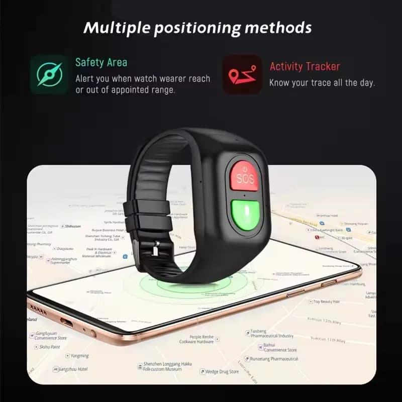 Elderly 4G Smartband Old Man GPS+WIFI Position Swimming Heart Rate SOS App Remote Monitor Call Smart Band Watch Bracelet