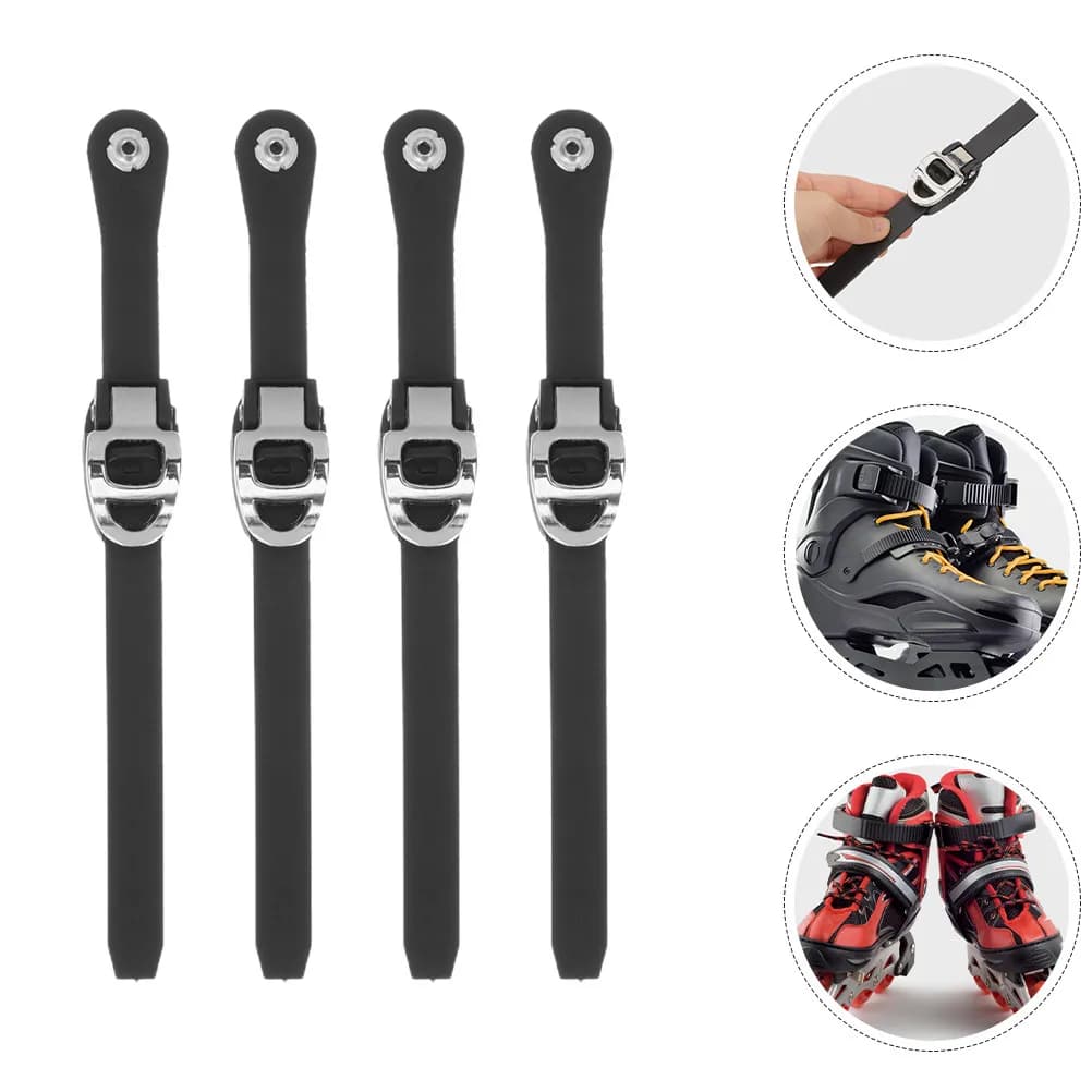 4 Pcs Ice Skates Buckle Belt Replace Straps Roller Adjustable Hockey Buckles Fixing Supplies
