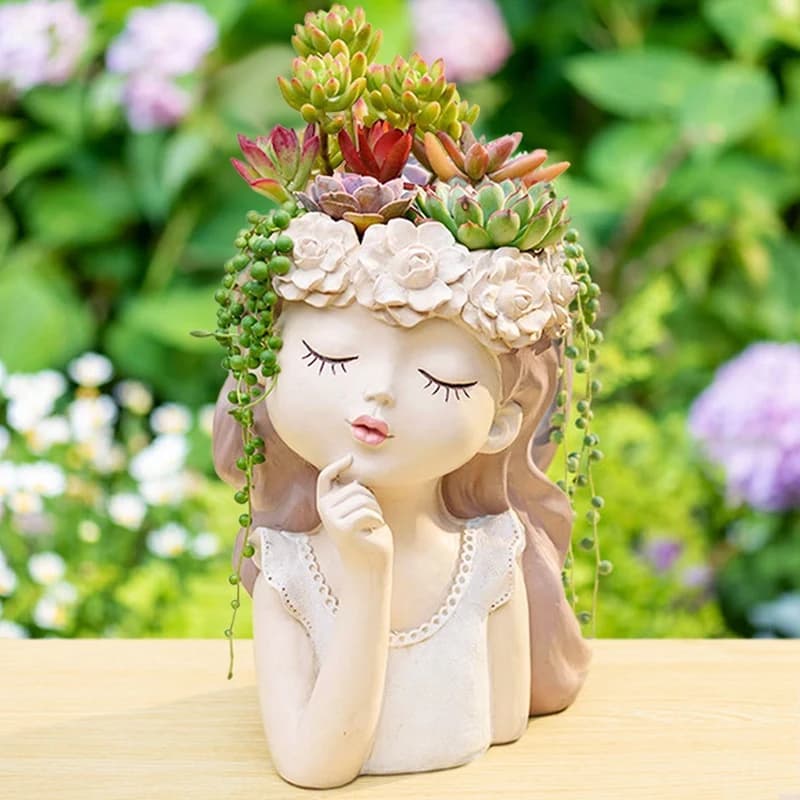 SEWS-Small Fairy Kit di vasi per piante succulente con foro di drenaggio, vaso per cactus da interno da 4 pollici, vasi per fiori unici e carini, figurine decorative