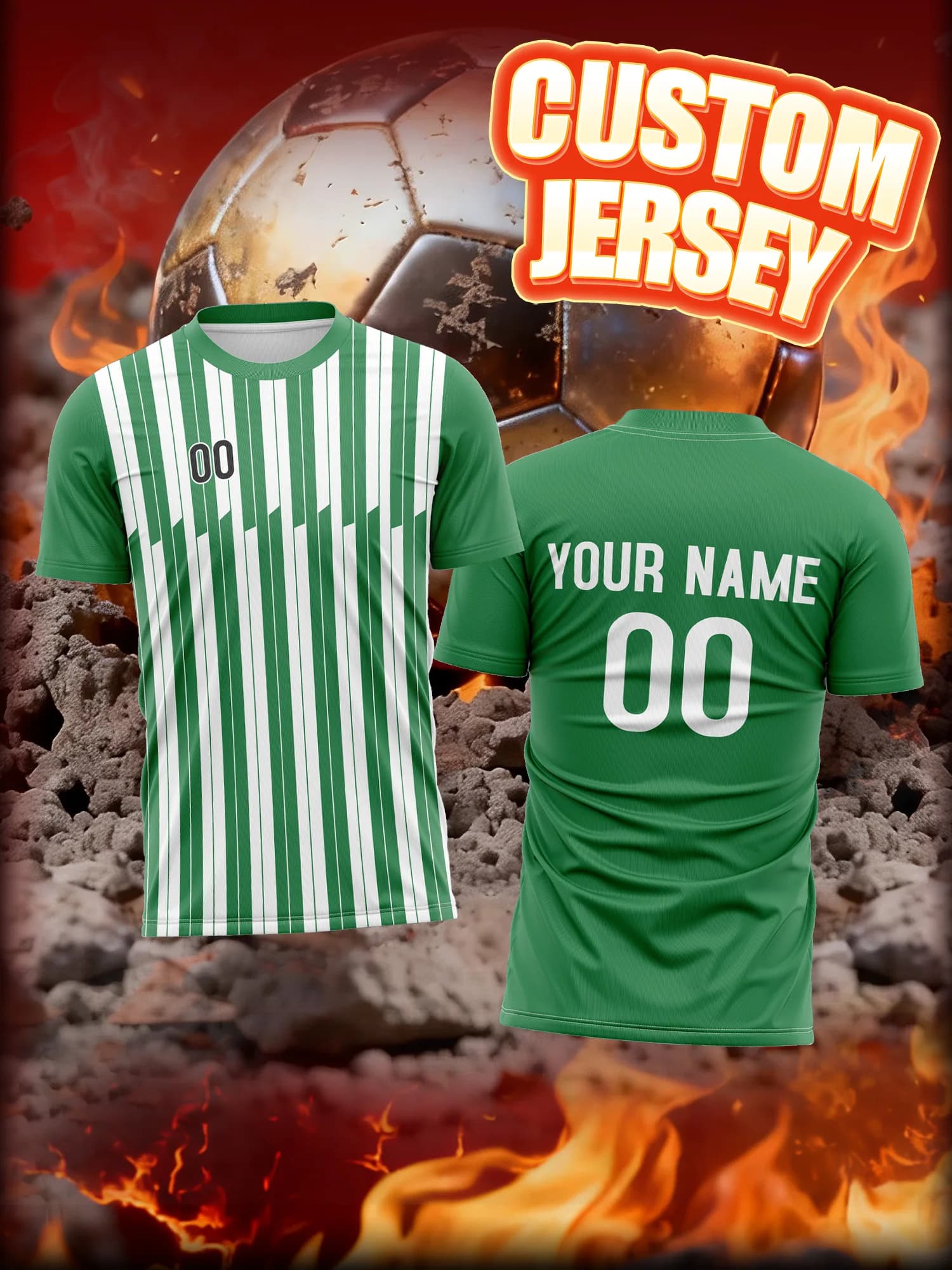 Maglia da Calcio Personalizzata con Immagine, Numero e Nome, Top Casual per il Weekend, Maglietta da Calcio per il Tempo Libero