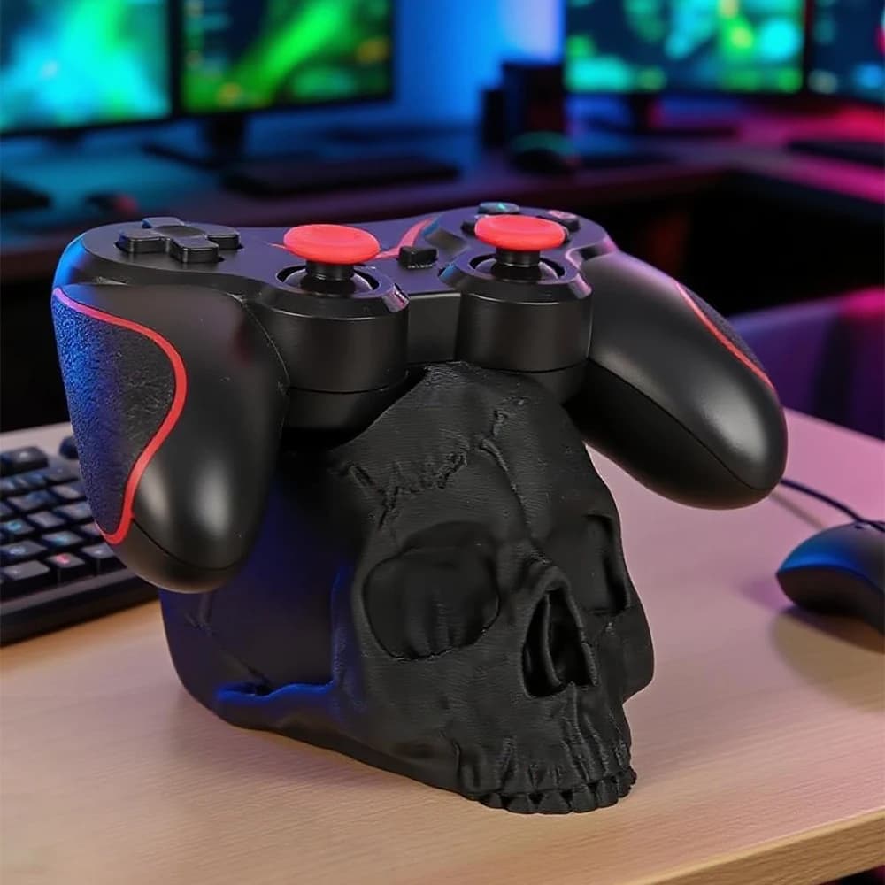 Supporto per controller di gioco a forma di teschio scuro transfrontaliero per scenari di archiviazione e decorazione da tavolo in stile gotico alla moda