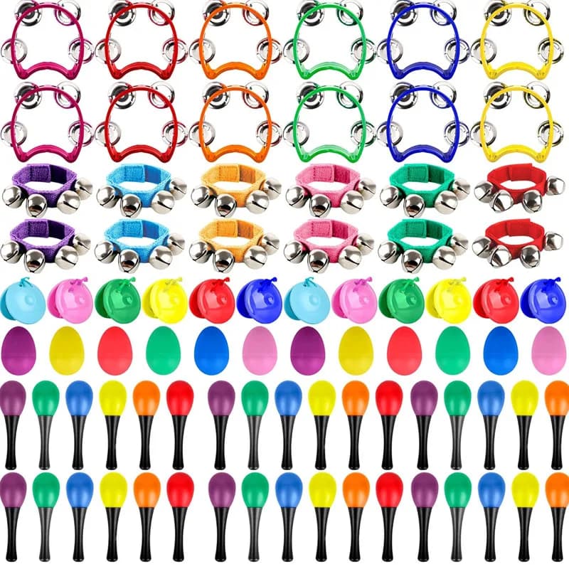 Strumenti Musicali a Percussione: Maracas a Uovo, Sonagli da Polso, Campanelli Ritmici - Regali Educativi per Feste di Compleanno