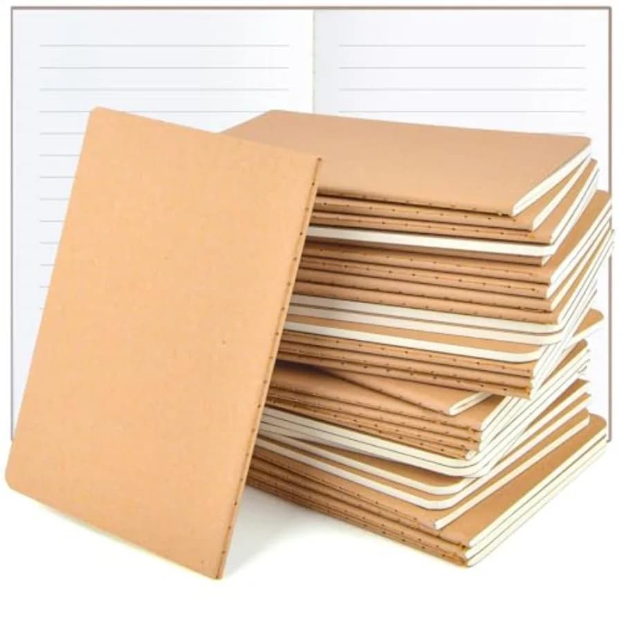 Pack A6 Kraft Paper Small Notebooks Bulk, 4x6 Pocket Notebook with 60 Lined Pages, Mini Travel Journal, Sketchbook, Note, Memo