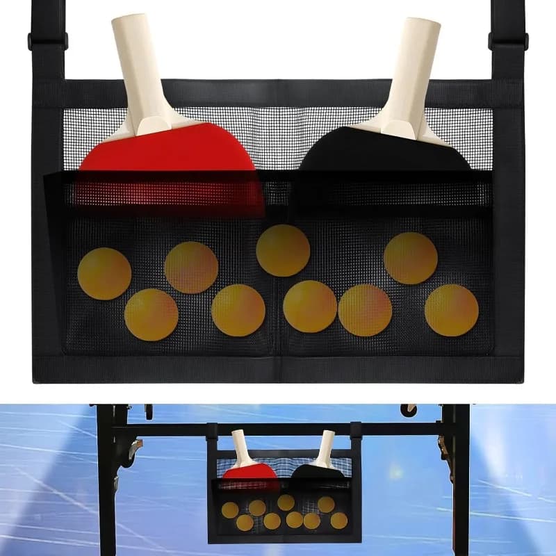 Borsa portaoggetti per attrezzatura da ping pong, Rete porta racchette da ping pong, Rete portaoggetti portatile