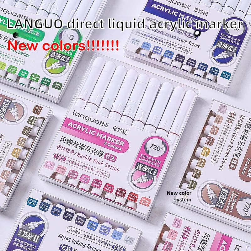 Languo 9/207 colori pennarelli colori acrilici pennarello per vernice liquida diretta fai da te per materiale scolastico di cancelleria natalizia
