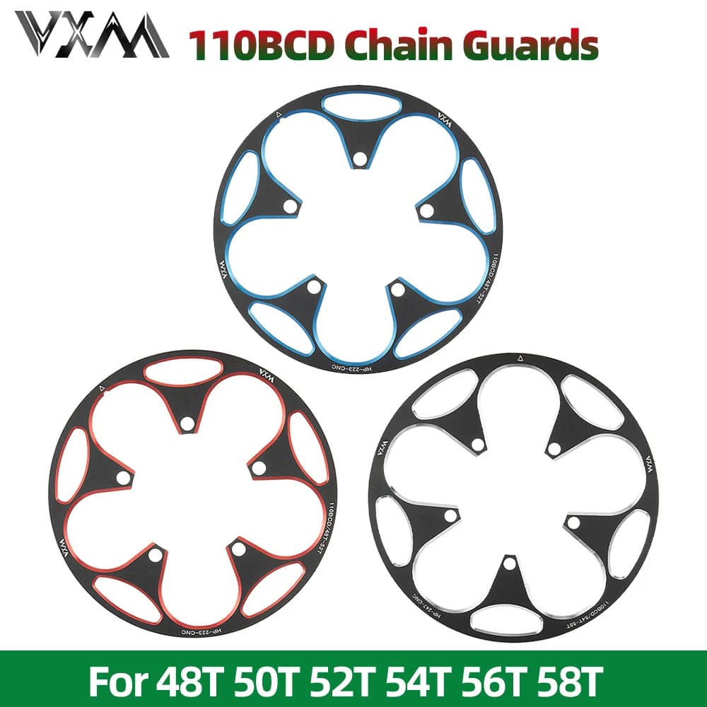 VXM 110BCD protezioni catena bicicletta protezione pignone copertura in lega di alluminio piastra manovella 48-52T 54-58T