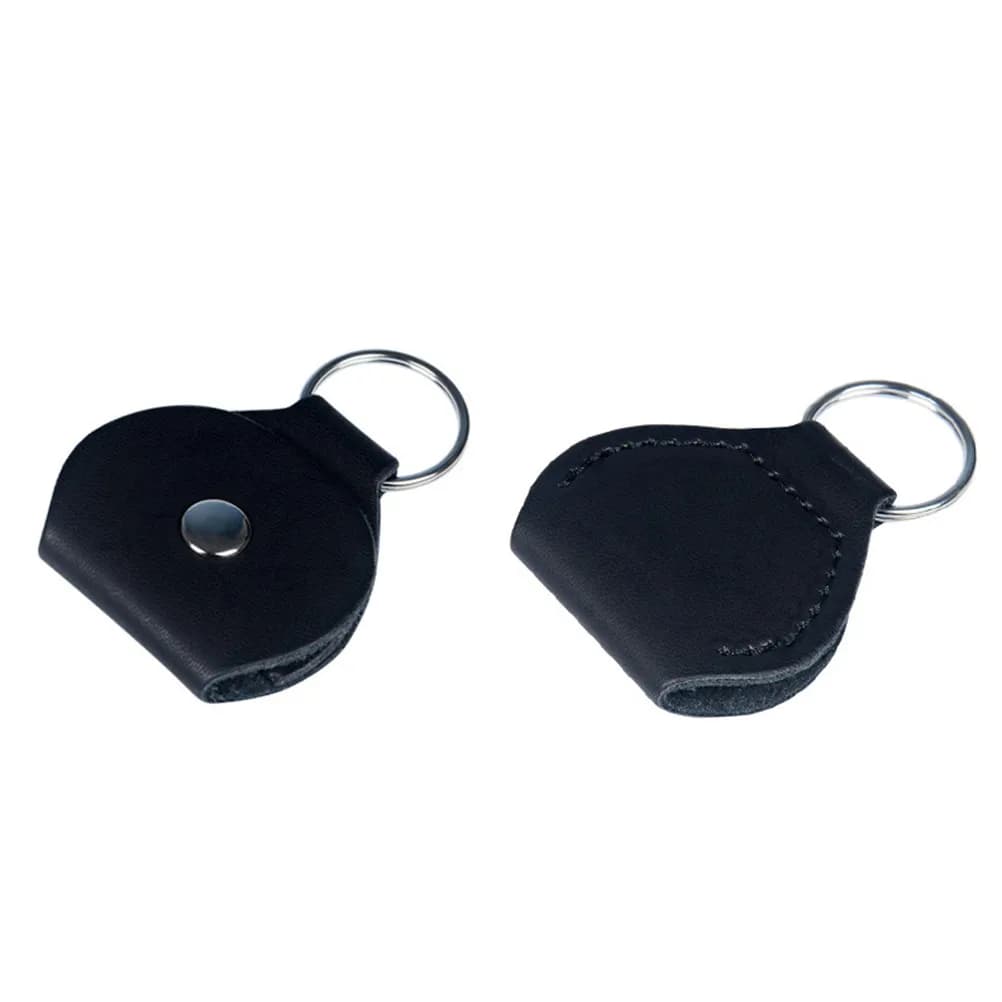 2 Pezzi Porta Plettri per Chitarra in PU, Custodia Nera Portatile a Portachiavi per Proteggere e Trasportare Plettri