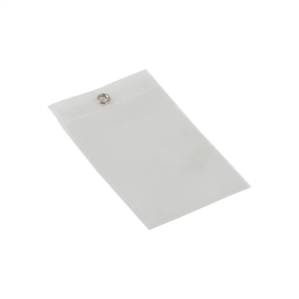 50 sacchetti in vinile con busta per etichette con foro per appendere buste per cartello in PVC trasparente opaco custodia per biglietti sacchetto di plastica tasca per etichette per carte prezzo