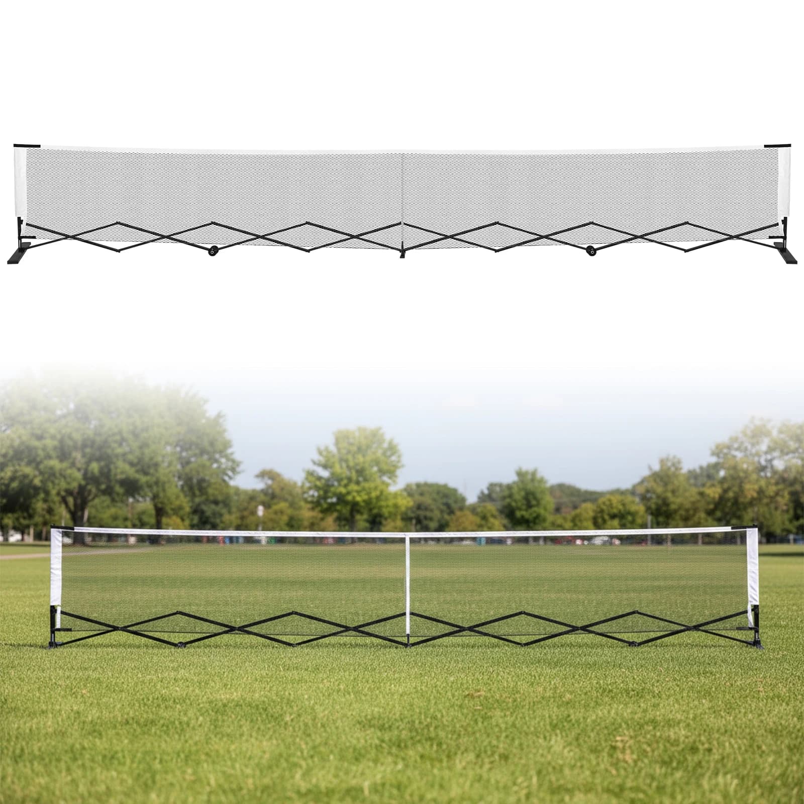 Set Rete da Pickleball 22FT con Telaio in Metallo Stabile, Montaggio Facile e Borsa per il Trasporto, per Esterni e Interni