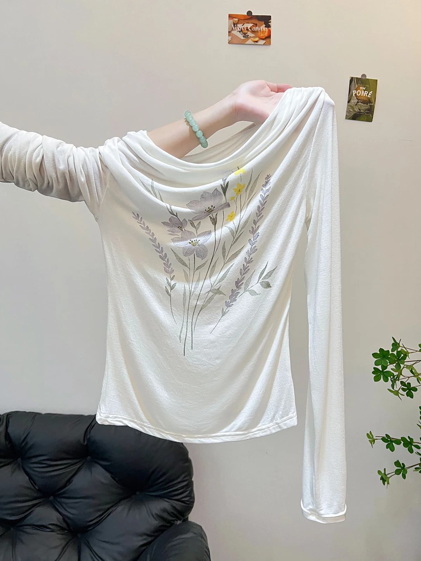 Shoulder Bared Long Sleeve T-Shirt Women's Slim Fit Pure Desire Base Shirt Inner Wear Top Spring Autumn New Arrival