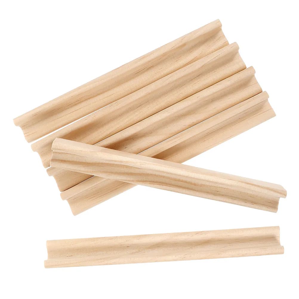 Set di 6 Vassoi in Legno Non Finiti per Esposizione Lettere, Base in Legno da 19 cm per Domino e Mahjong, Supporti Fai-da-Te per Giochi da Tavolo