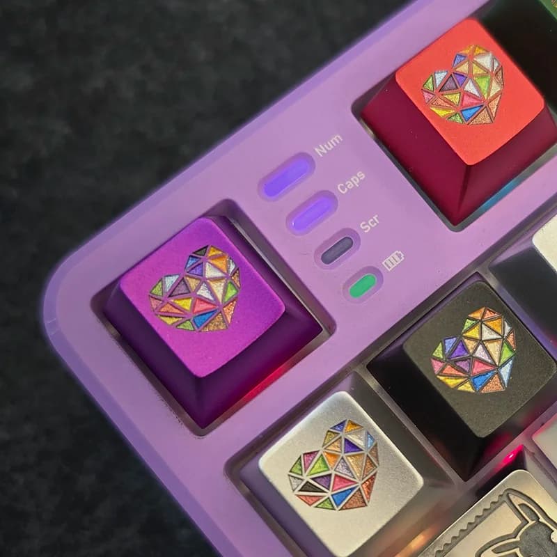 Copritasti colorati a forma di cuore Copritasto personalizzato personalizzato in lega di alluminio R4 ESC per tastiere meccaniche Copritasto punto artigianale