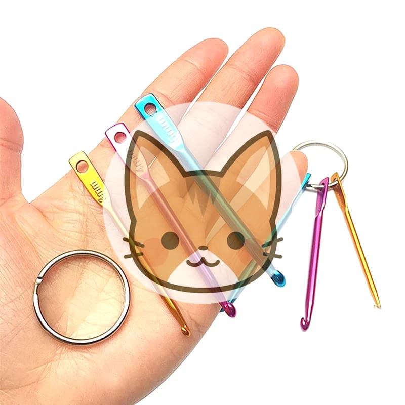 Nuovo Set di 3 Mini Uncinetti in Alluminio Multicolore per Lavori a Maglia e Fai-da-Te