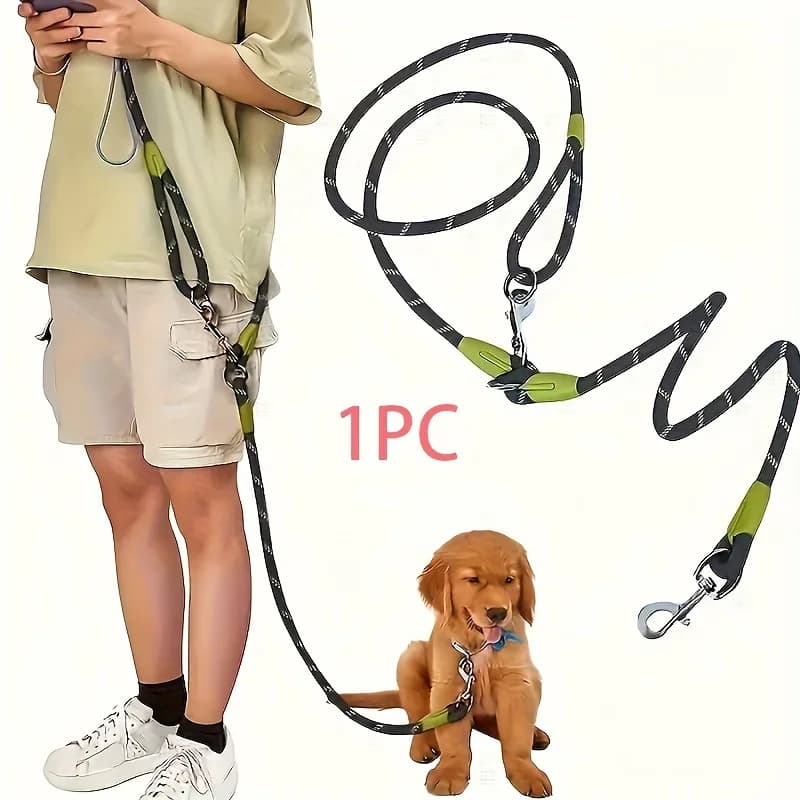 1 catena per cani, catena multifunzionale per animali domestici con tracolla, cintura regolabile, adatta per cani di tutte le dimensioni che corrono