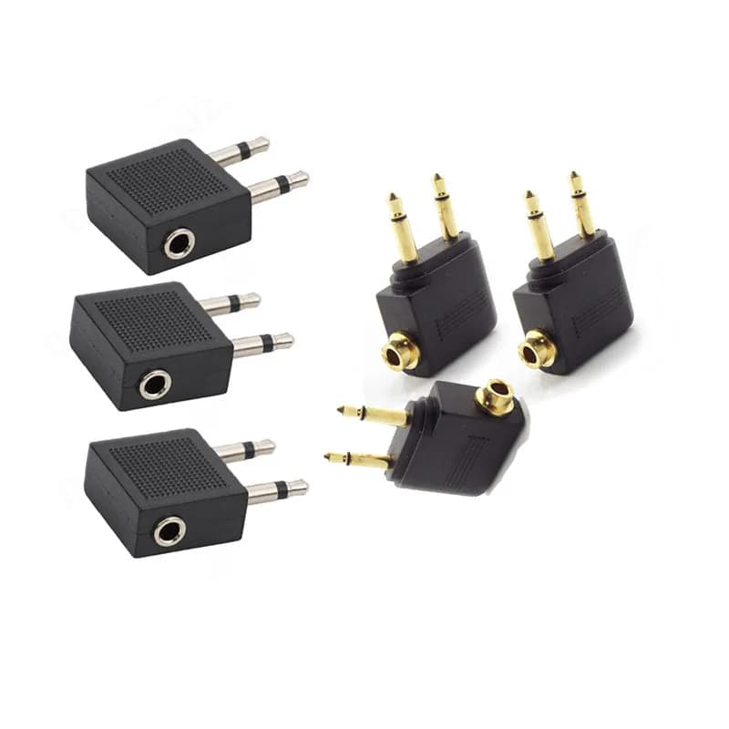 5 pz 3.5mm doppio jack maschio compagnia aerea aereo auricolare cuffia connettore audio adattatore per viaggi V27