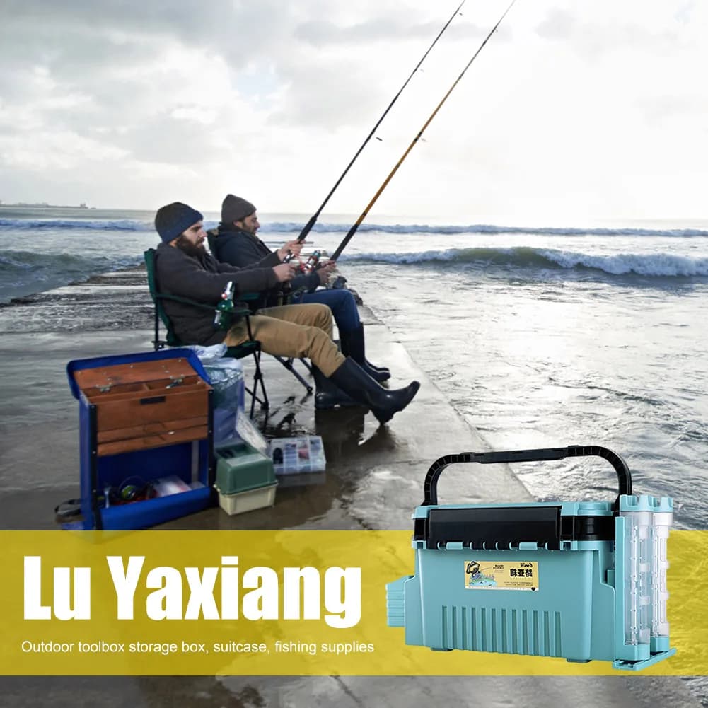 Plastic Fishing Box Holder Multifunctional Fishing Lures Hook Box High-Capacity Non Slip Handheld for Fished Gear