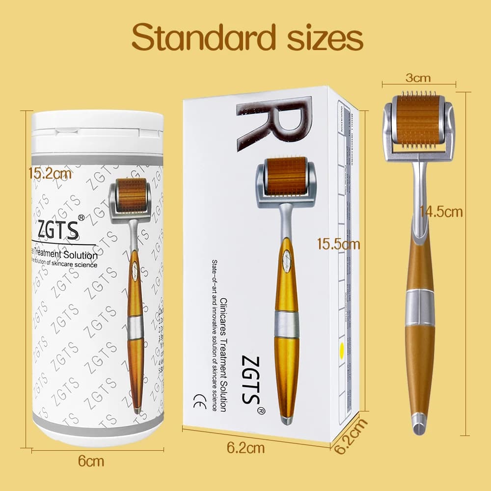 1P ZGTS 192 Titanium Micro Needles Derma Roller Skin Massage for Hair Growth Wrinkle Scar Removal Skin Tightening 0.2/0.25/0.3mm