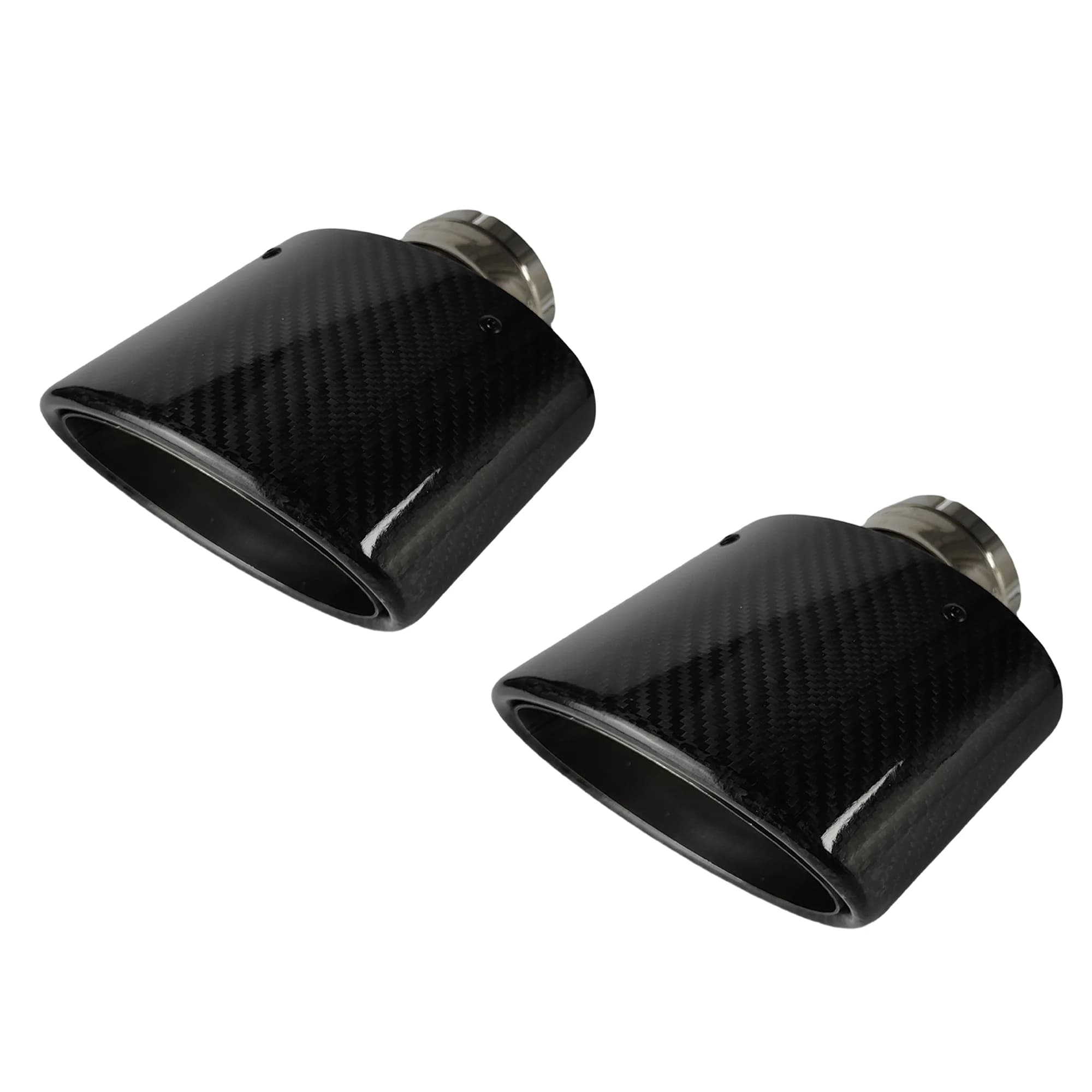 1 pz universale lucido in fibra di carbonio silenziatori per auto punta tubo di scarico ugello decorazione lucidatura larghezza ovale 105/115/130/150