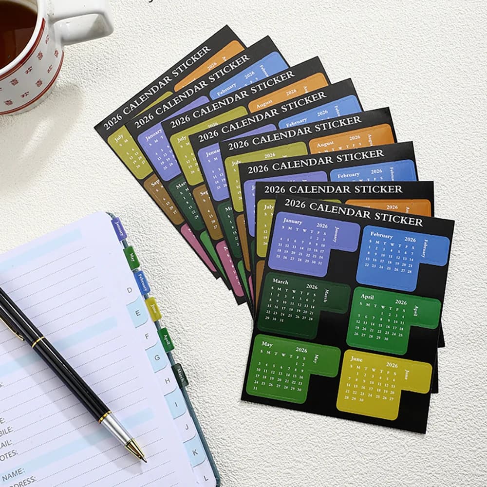 5 Sets 2026 Yearly Calendar Stickers Colorful Monthly Planner Tabs Adhesive Index Dividers For Notebooks Journals With 12 Months