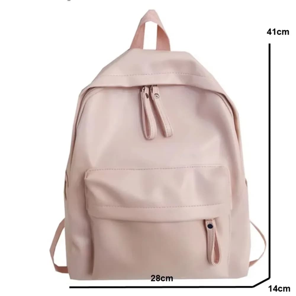 Large Capacity Leather Laptop Bagpack High Quality Book Schoolbag Teenage Girls Student Mochila Women Backpack