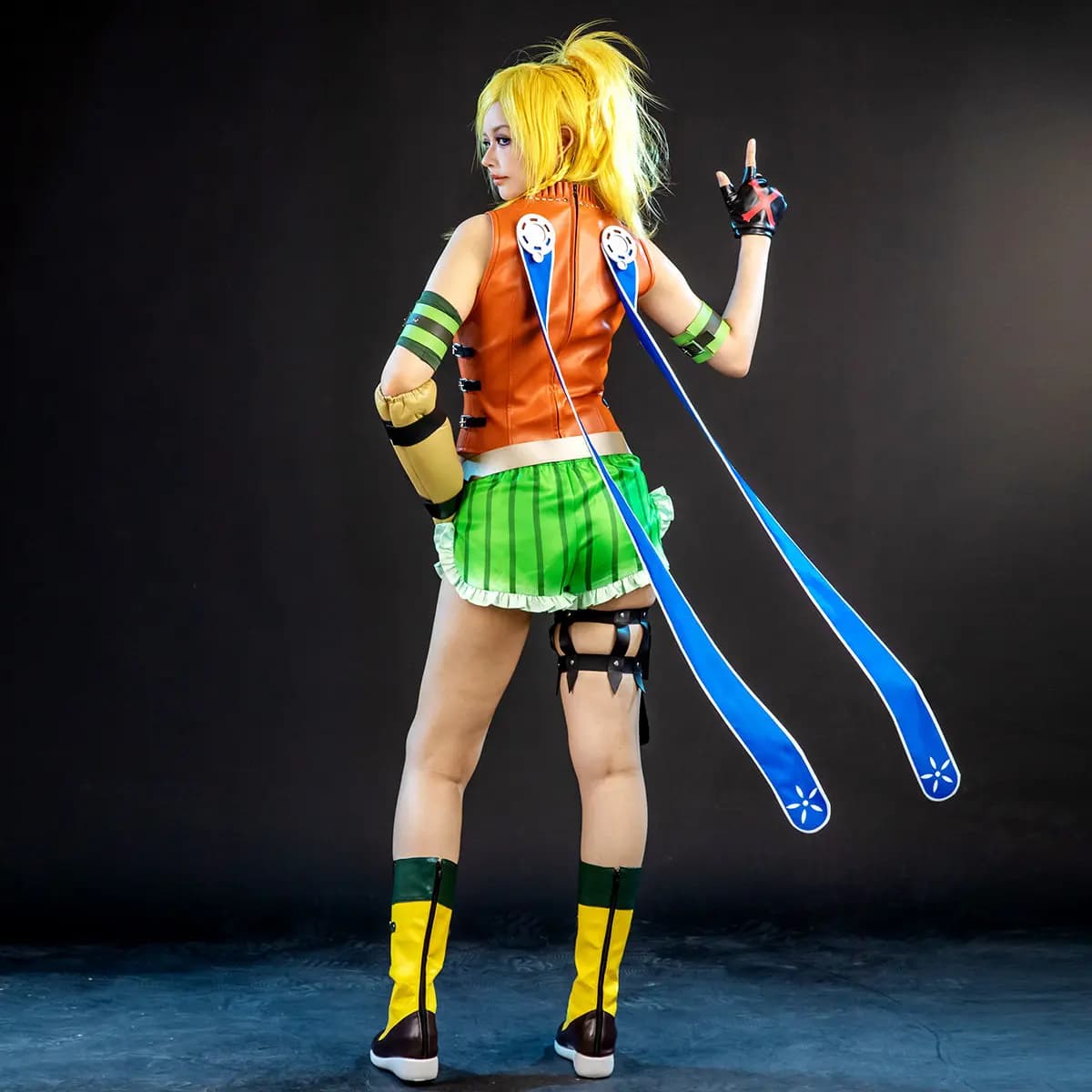 Costume Cosplay di Rikku da Final Fantasy X, Abito da Battaglia per Feste di Halloween e Carnevale, Vestito per Giochi di Ruolo HCos