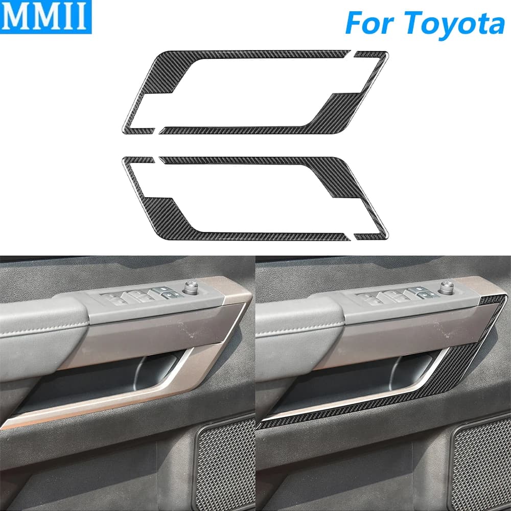 Per Toyota Tundra Sequoia 2022-2025 Porta In Fibra di Carbonio Bracciolo di Stoccaggio Pannello Laterale Della Copertura Trim Accessori Auto Decorazione adesivo