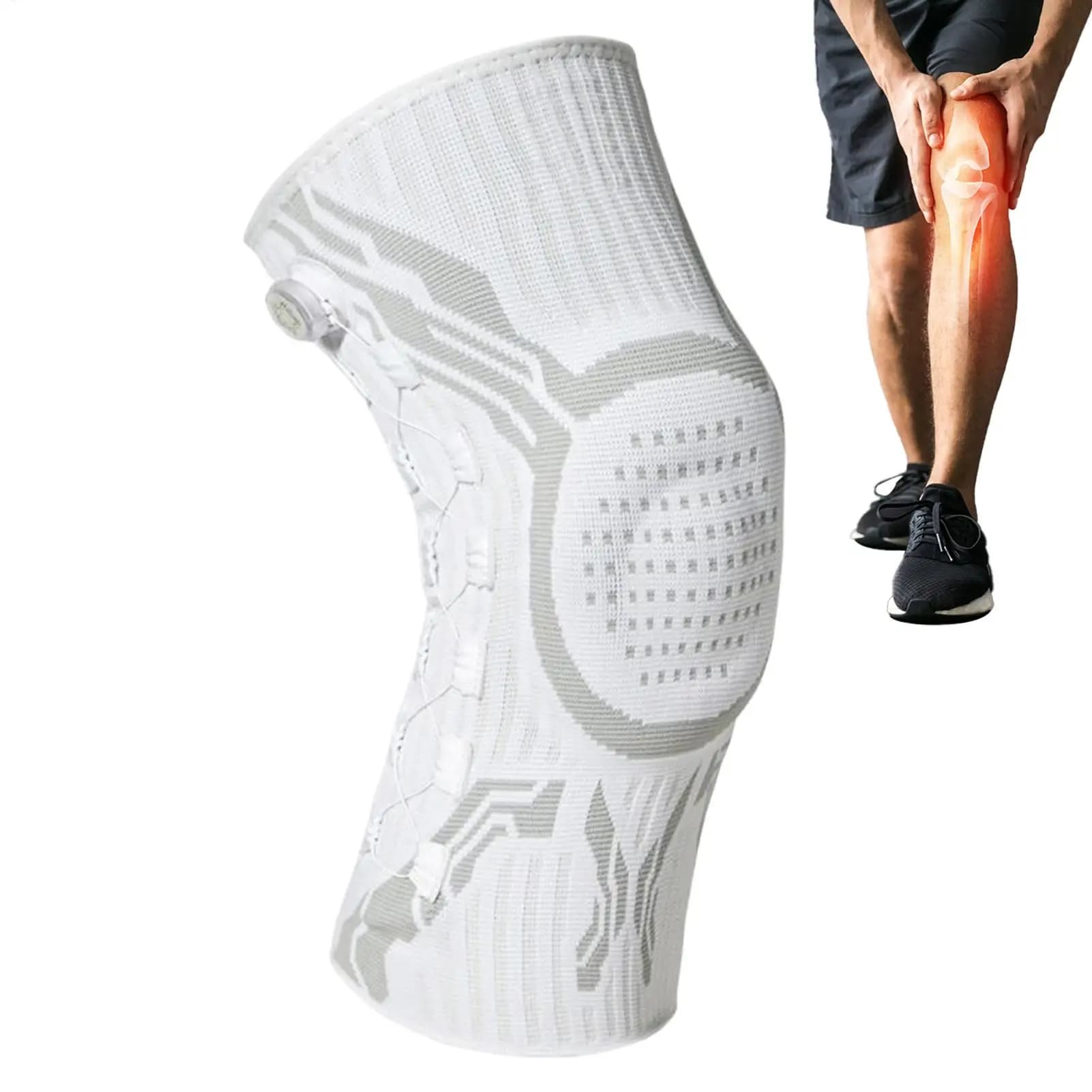Supporto Professionale per Ginocchio, Regolabile, per Uomini e Donne, Ideale per Basket, Corsa, Calcio, Badminton, Protezione da Infortuni