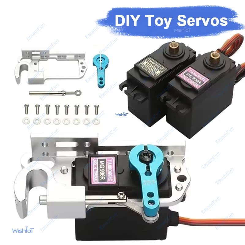 Servo Digitale MG996R 15KG con Braccio di Supporto e Motore a Ingranaggi Metallici per Arduino DIY Auto RC, Robot, Elicottero, Barca, Camion, Crawler