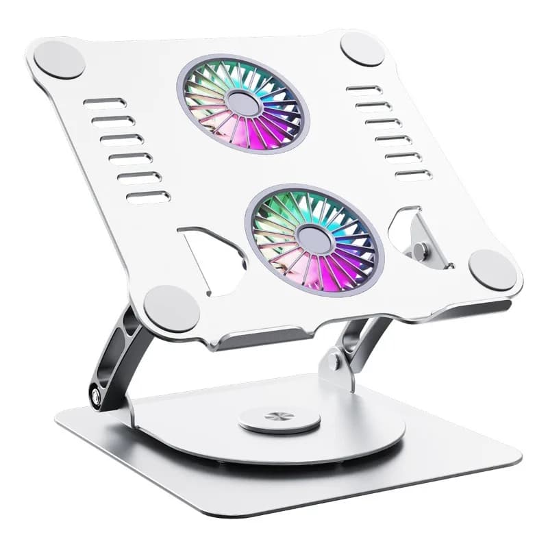 Supporto per laptop in lega di alluminio Ventola di raffreddamento Monitor Supporto a schermo piatto Supporto regolabile e pieghevole