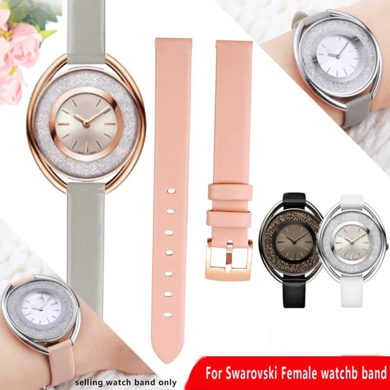 12mm Bovine Leather Strap for Swarovski 5158517/5158544/5158972 Fashion Bracelet Accessories for Femal Small Size watch