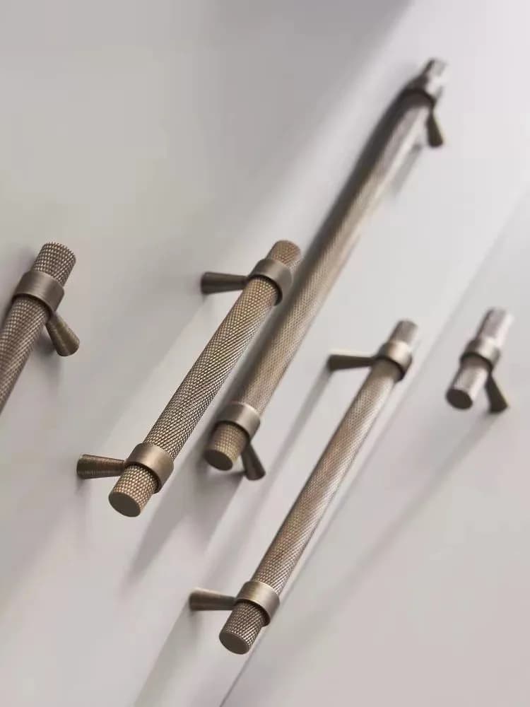 Manopole per cassetti per mobili in ottone massiccio zigrinato antico Maniglia per armadio con barra a T Manopole per armadi da cucina Maniglie per mobili con porta