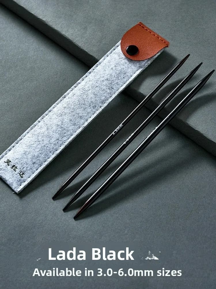 Set di Ferri da Maglia Bla Ebony, Dritti a Doppia Punta, 25cm e 35cm, 5 Pezzi, Strumenti per Lavoro a Maglia Fatto a Mano