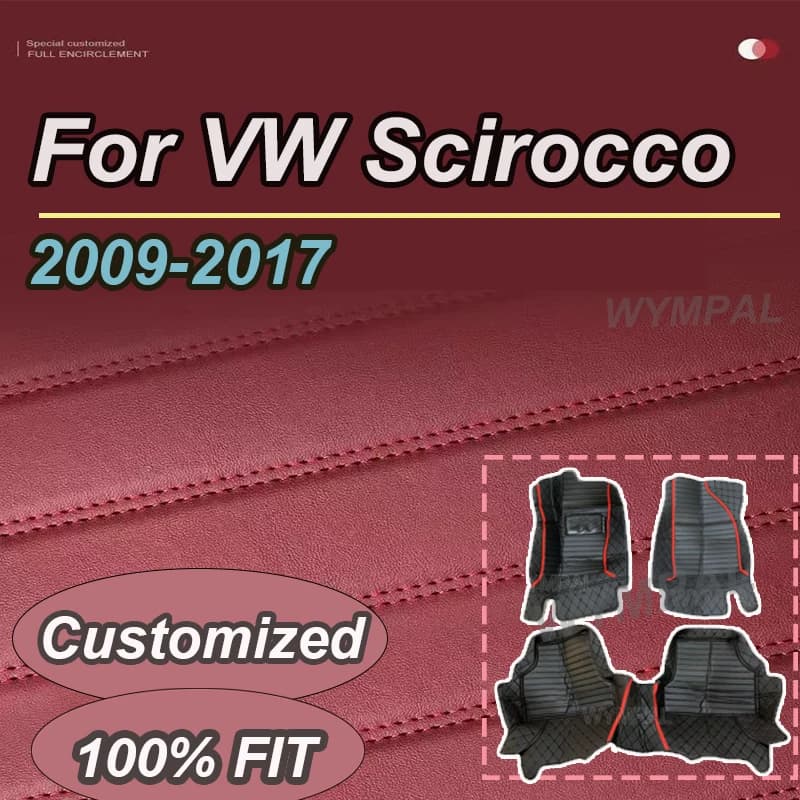 Tappetini per auto personalizzati di LUSSO per VW VW Scirocco 2009 2010 2011 2012 2013 2014 2015 2016 2017 Tappetini per auto tappeto per automobile