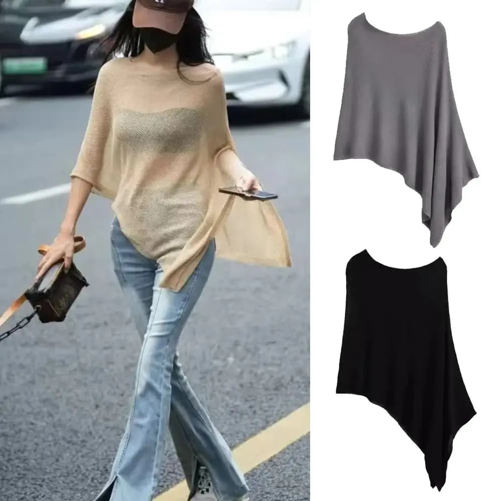 Moda donna Sciolto Irregolare Mantello Scialle Sottile Seta di Ghiaccio Scialli di Protezione Solare Regali Aria Condizionata Vestiti