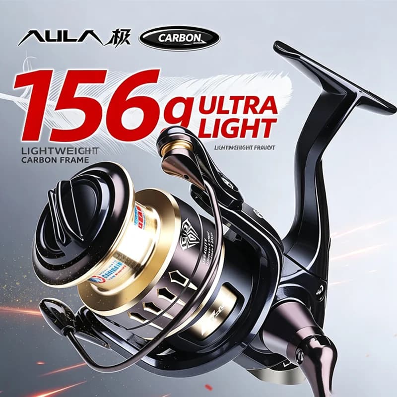 HASIDA AULA Spinning Reel Carbon Ultra Light Long Casting Micro Lure Metal Spool Freshwater Saltwater Fishing For Adult Anglers