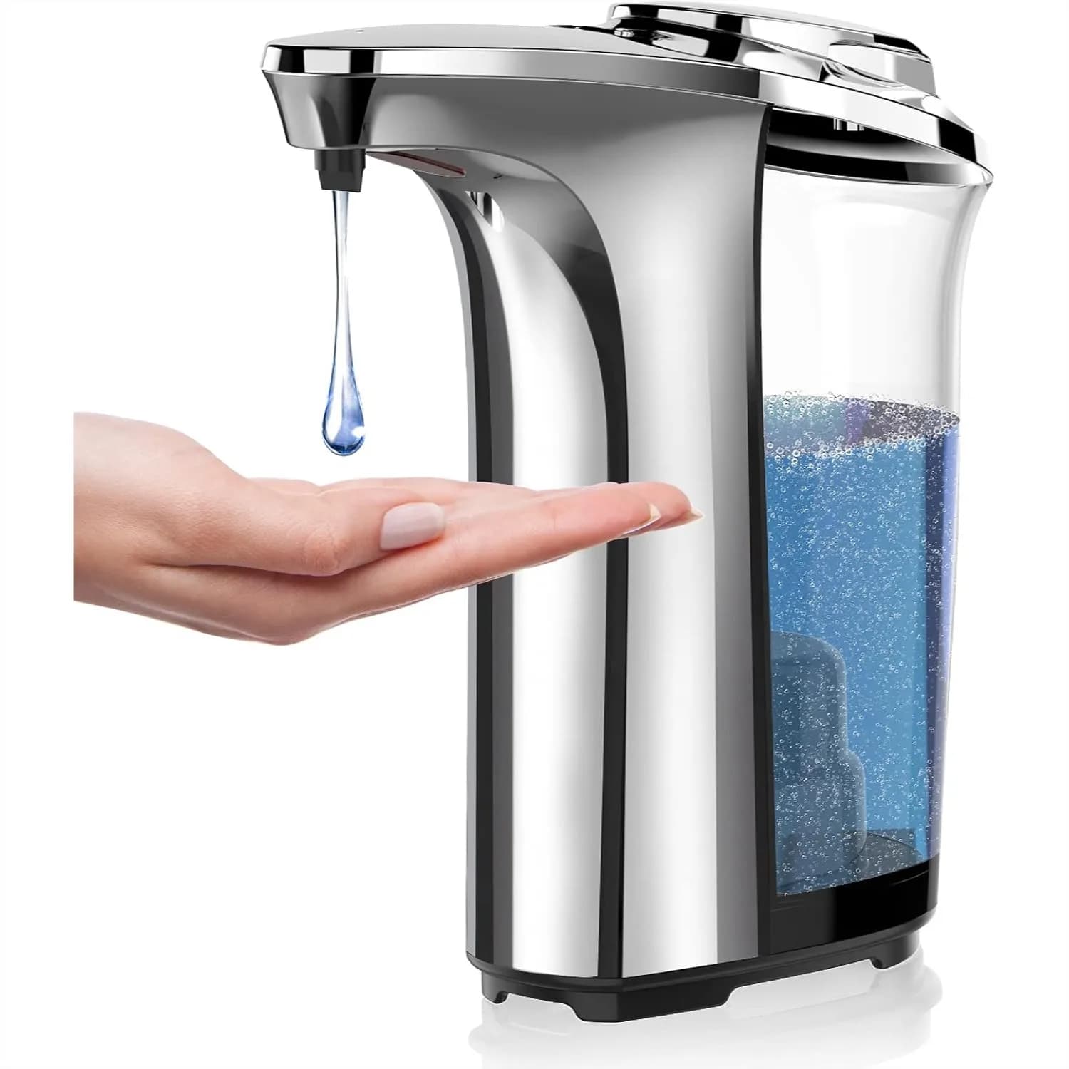 Dispenser automatico di sapone, senza contatto, da 17 once con sensore a infrarossi, 5 livelli regolabili per cucina e bagno
