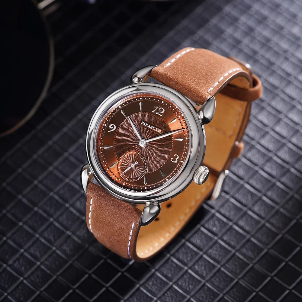 FARASUTE Retro 37mm Manual Swiss SW261 Mechanical Movement Watch For Men Casual 5Bar Waterproof Sapphire Wristwatch Reloj Hombre