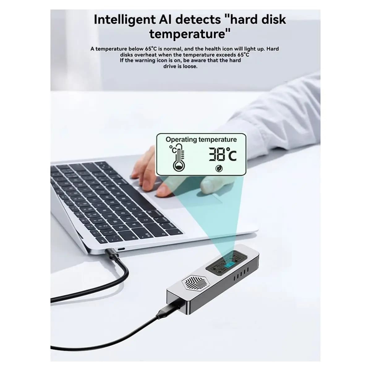 [VALUE PACK]M.2 Hard Drive Case Nvme SSD NVME Solid-State Mobile Hard Drive Case Intelligent Digital Health Detection