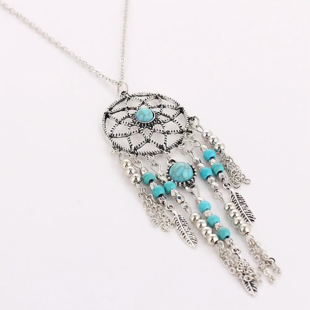 Bohemia Necklace Silver Creative Alloy Dreamcatcher Pendant Jewelry Gift for Daily Outgoing Party Bohemia Necklace